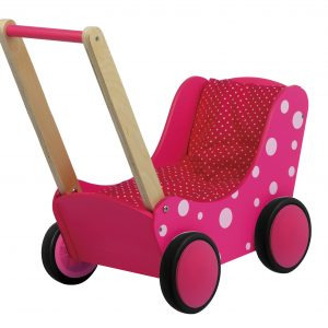 Simply For Kids Poppenwagen roze-wit