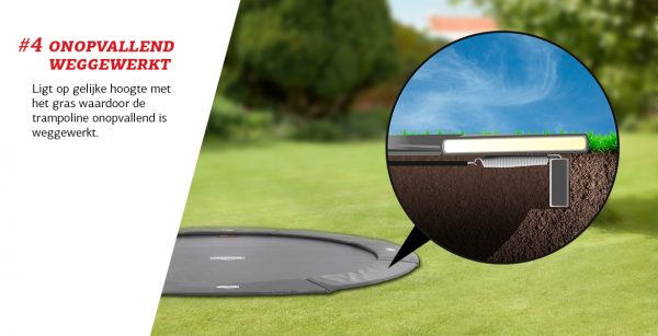 Berg Elite Inground Grijs 330 + Safety Net Deluxe - Afbeelding 4
