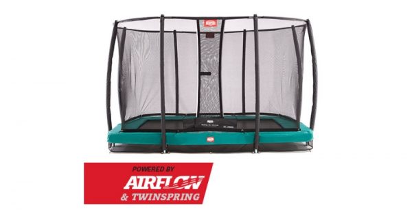 Berg Ultim Champion Inground 220x330 Groen + Safety Net Deluxe