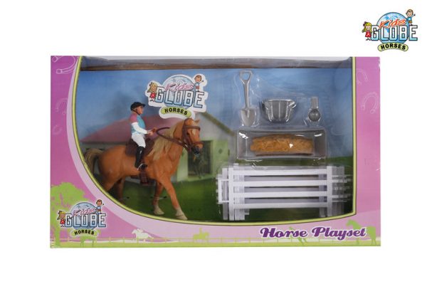 Kids Globe Paard met Ruiter en Accessoires
