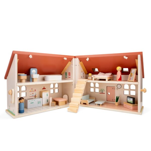New Clasic Toys Vouwbaar Poppenhuis - Afbeelding 2