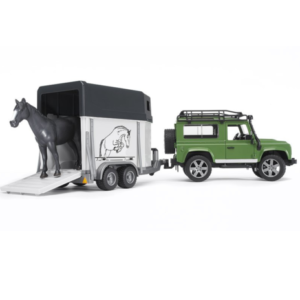 Bruder Land Rover Defender met Trailer en Paard