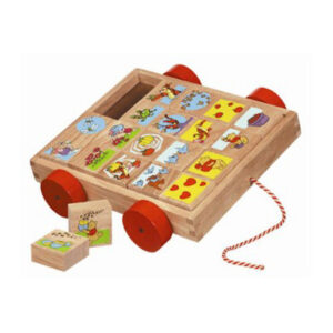 Winni The Pooh Houten Blokkenwagentje